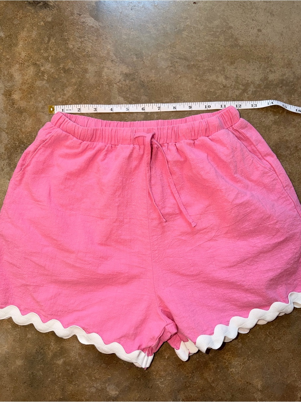 Pink Two-Piece Women's Set with White Ric Rac Trim Cotton Beach Summer S Preppy - Picture 10 of 16